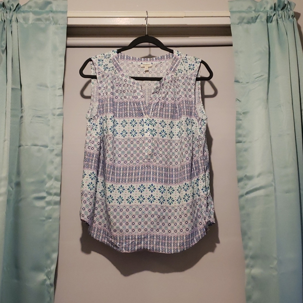 NWOT Talbots sleeveless striped pattern shirt